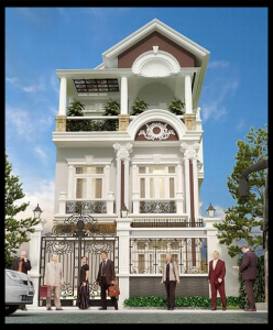 Mẫu thiết kế nhà phố kiến trúc tân cổ điển 3 tầng đẹp sang trọng