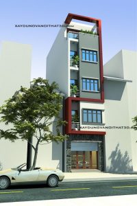 Thiết kế nhà phố 4 tầng đẹp ở Thái Bình