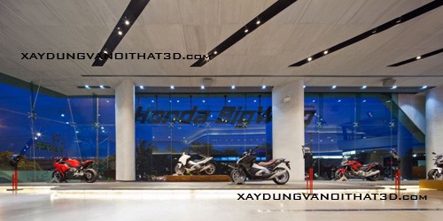 Thiết kế showroom cửa hàng xe máy Hà Nội 6