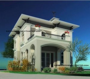Mẫu nhà biệt thự hiện đại đẹp 2 tầng