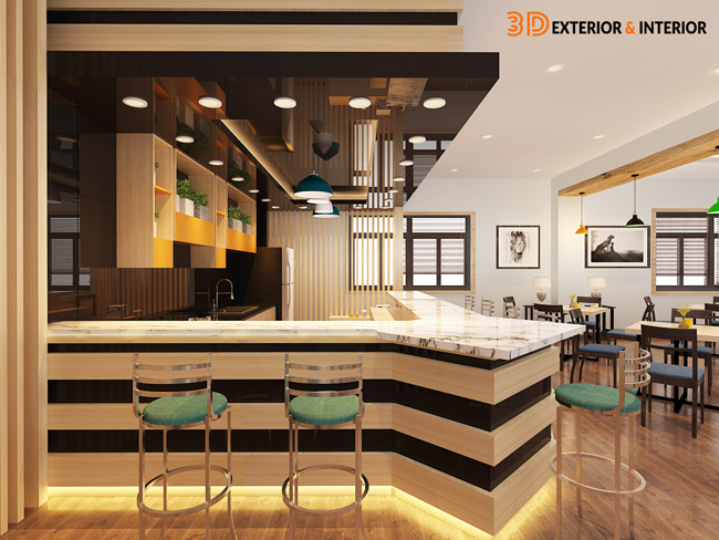 Mẫu thiết kế không gian khu café văn phòng tại Đình Vũ Hải Phòng
