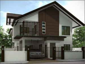 Nhà mái dốc đẹp 2 tầng