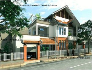 Nhà mái dốc đẹp và hiện đại tại Hà Nội