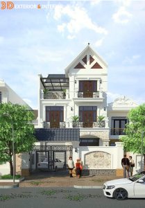 Thiết kế kiến trúc biệt thự 3 tầng phong cách tân cổ điển tại Quảng Ninh 2