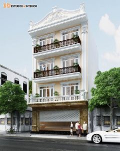 Thiết kế nhà 4 tầng phong cách tân cổ điển