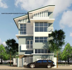 Thiết kế nhà mái dốc tại Hà Nội