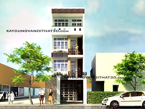 Thiết kế nhà phố 4 tầng tại Quảng Ninh
