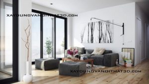 Thiết kế phòng khách và bếp liên thông tại Hà Nội