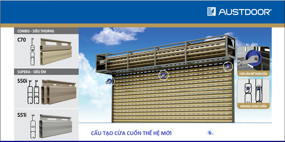 Cấu tạo cửa cuốn Austdoor thế hệ mới