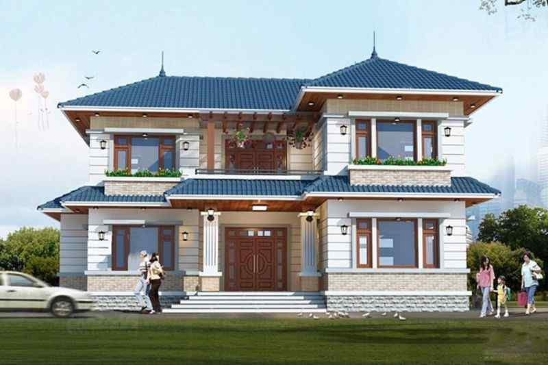 A house with a couple of people walking with Hitsville U.S.A. in the background Description automatically generated