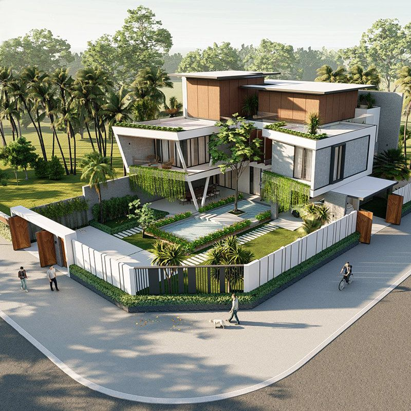 A house with trees around it Description automatically generated