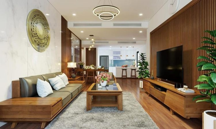 A living room with a couch and a tv Description automatically generated