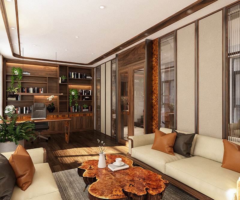 A living room with a wood floor and white couches Description automatically generated