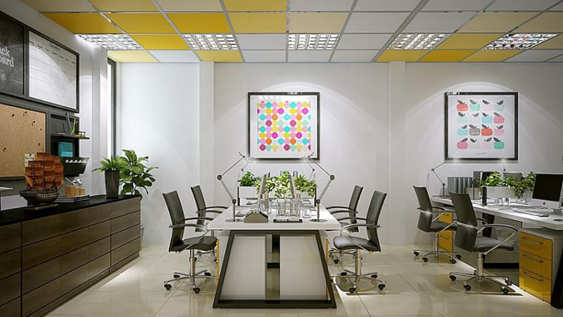 A room with a table and chairs Description automatically generated